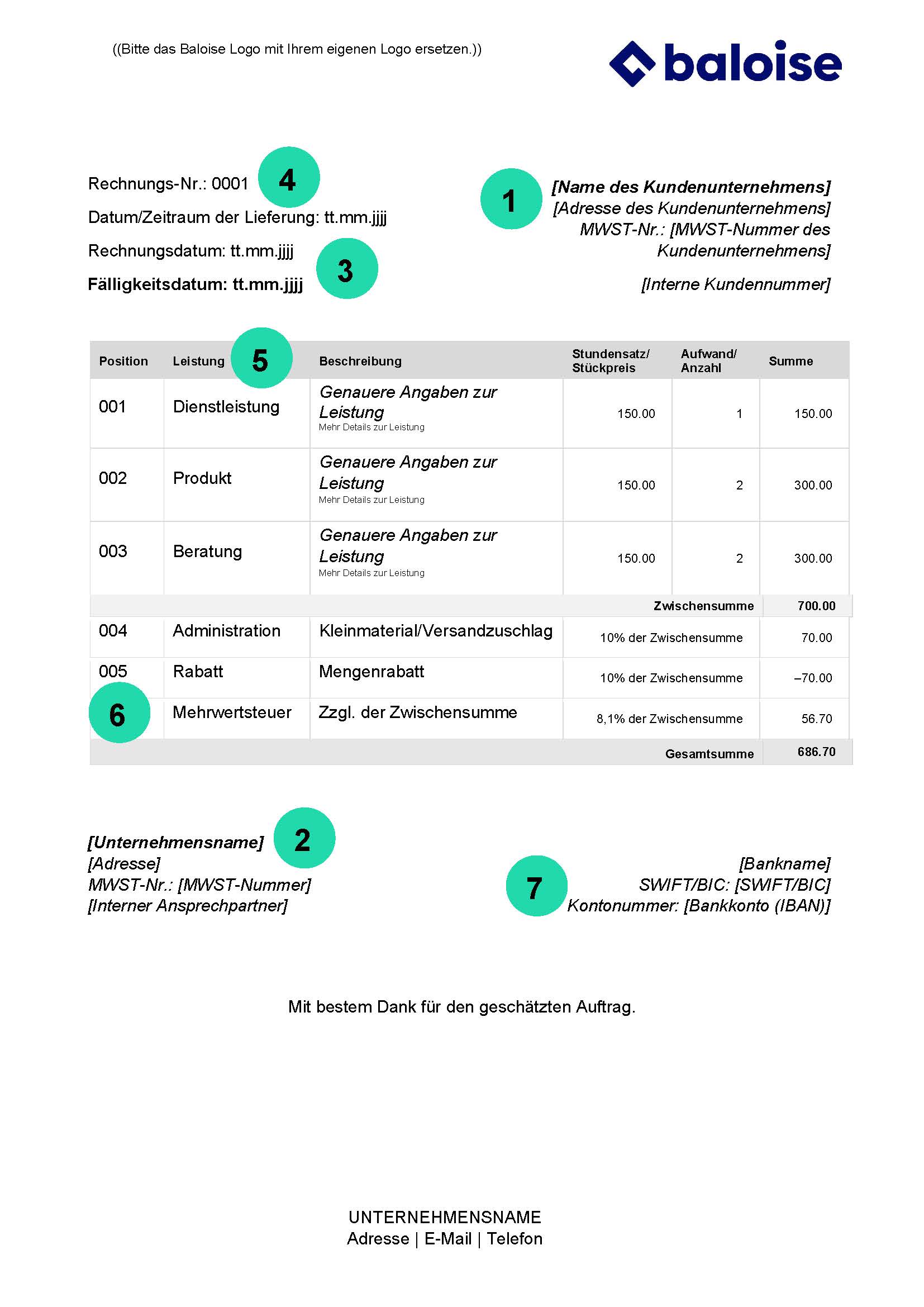 Rechnungsvorlage Word Rechnungsvorlage Word